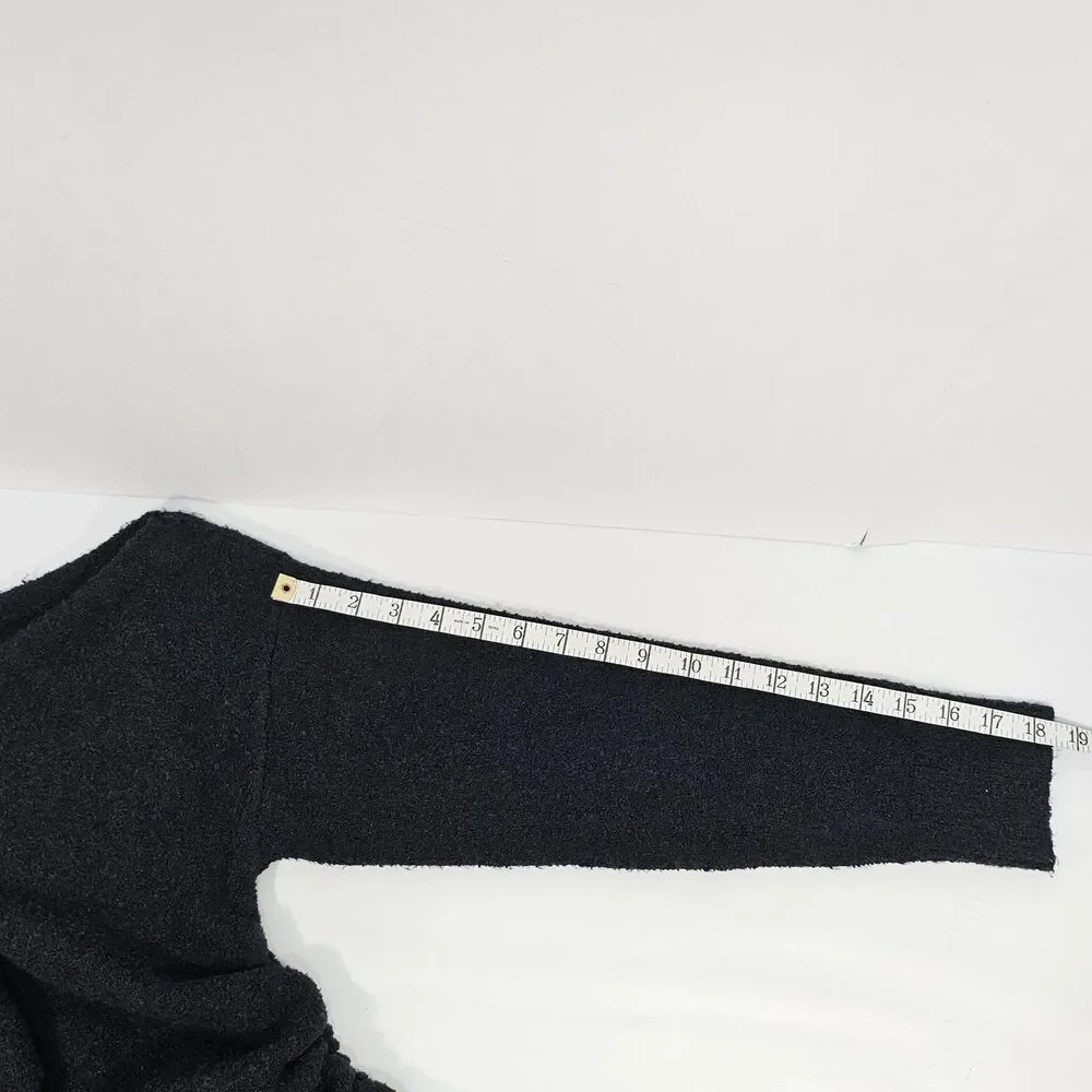 Abercrombie & Fitch Off-The-Shoulder Boucle Maxi Sweater Dress Black Medium NWT